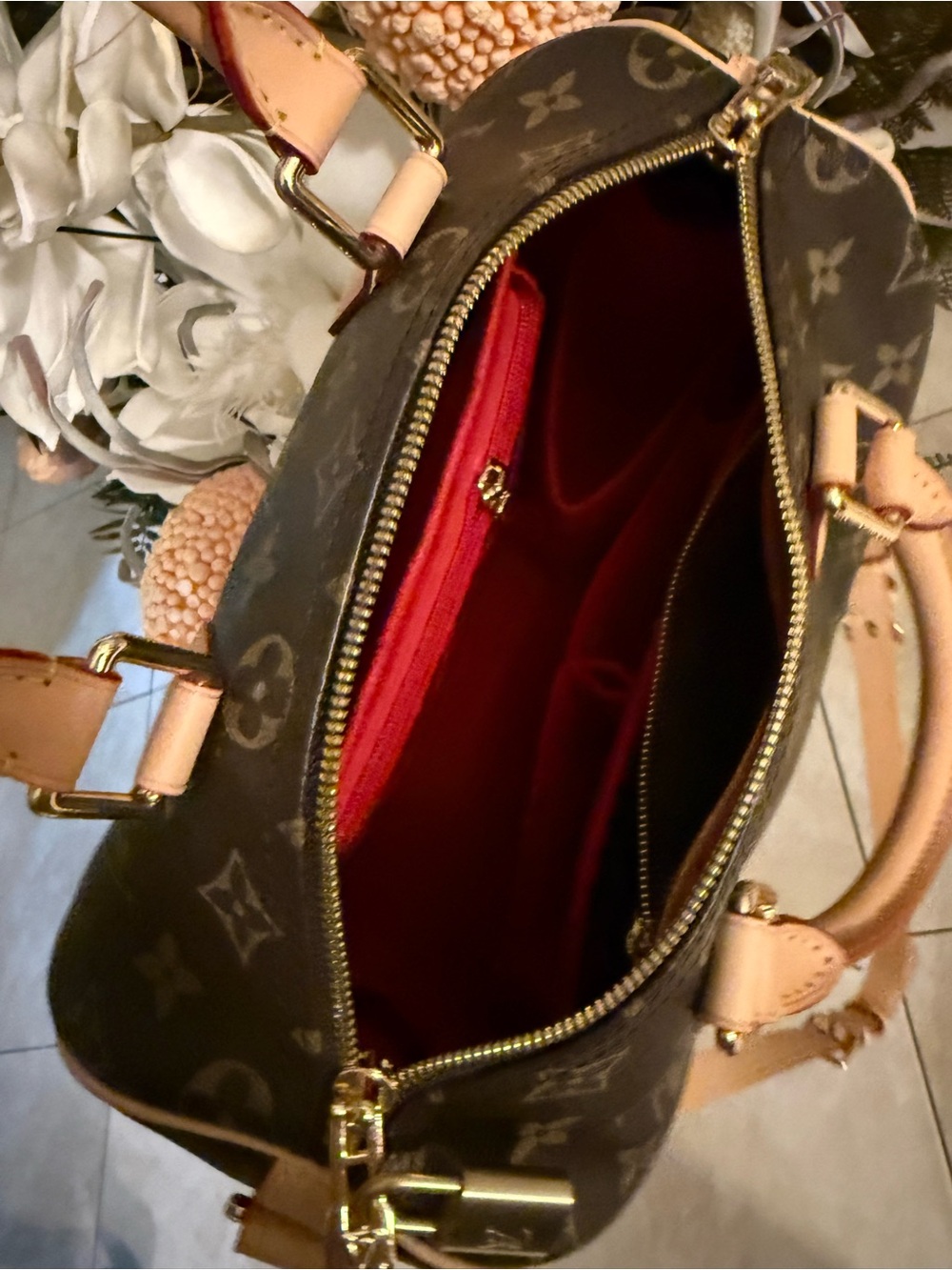 LV Brown Monogram Canvas Satchel with Natural Vachetta Trim - Picture 3 of 4
